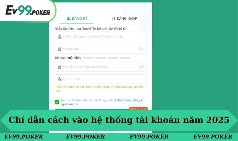 Chỉ dẫn cách vào hệ thống tài khoản năm 2025
