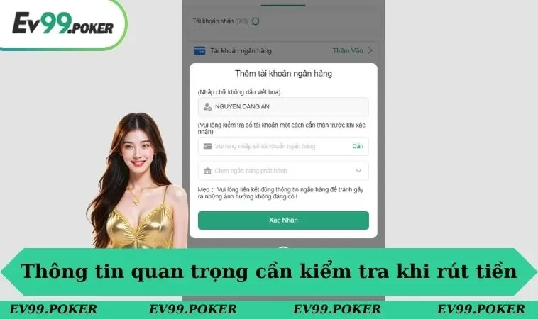 Thông tin quan trọng cần kiểm tra khi rút tiền
